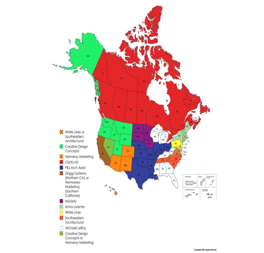 USA and Canada map