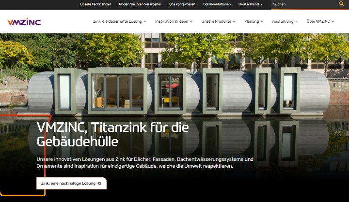 new web page DE screenshot